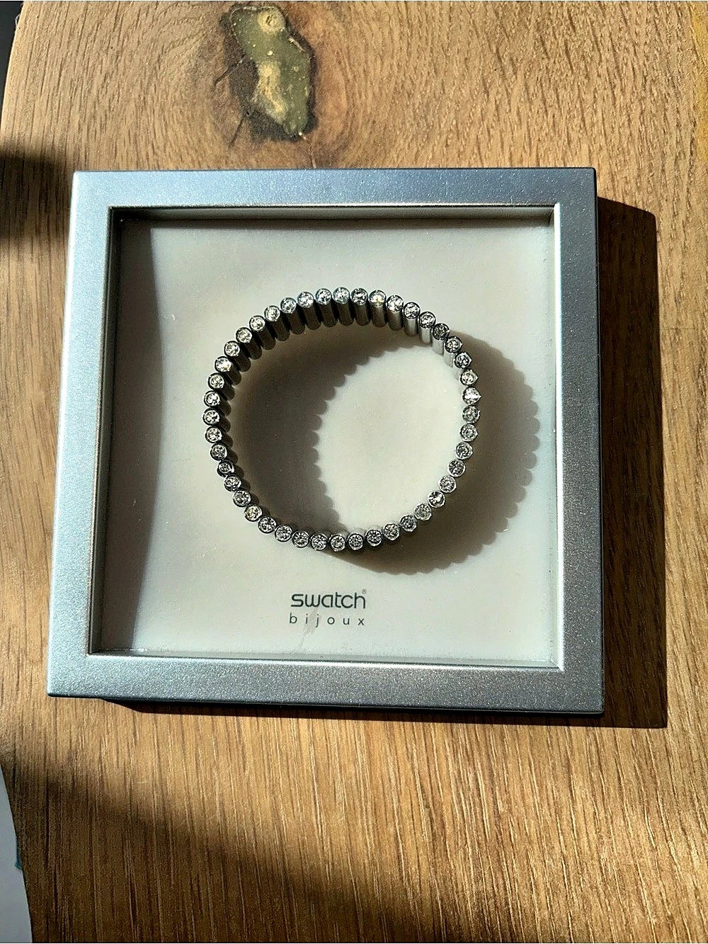 Swatch Bijoux Crystal Cylinder Stretch Bracelet Silver Stretch Bracelet